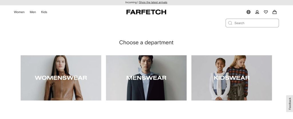 farfetch homepage